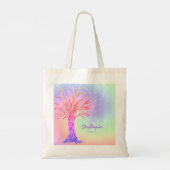 Tote Bag Girl Rainbow Sparkles Nom du monogramme (Dos)