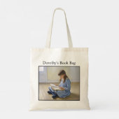 Tote Bag Girl Reading Book Lover Custom School or Library  (Dos)