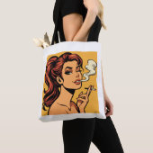 Tote Bag Girl Stoner | Comic book pop art | Smoking lovers (De près)