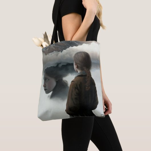 Tote Bag Girl with clouds (De près)