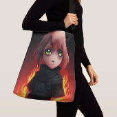 Tote Bag Girl with Fire (De près)