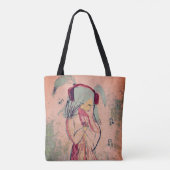 Tote Bag Girl With Music in Her Head Portrait (Dos)