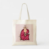 Tote Bag Girls Giraffe rose avec lettre G (Dos)