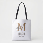 Tote Bag Girly Brown Gold Beauté SPA Salon Monogramme (Devant)