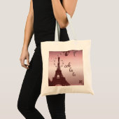 Tote Bag girly chic retro mode paris eiffel tower (Devant (produit))