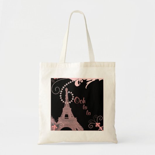 Tote Bag girly chic retro mode paris eiffel tower (Devant)