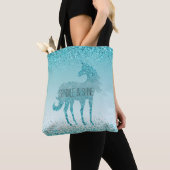 Tote Bag Girly Glitz Aqua Turquoise Parties scintillant Uni (De près)