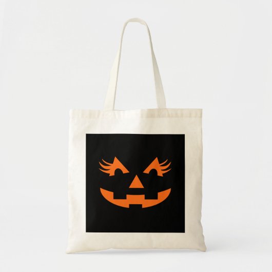 Tote Bag Girly Jack-o'-lantern Halloween (Devant)