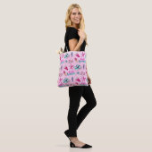Tote Bag Girly Pink Summer Beach Holiday Pattern (Sur le modèle)