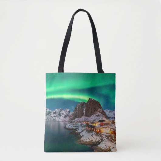Tote Bag Glace et neige | Northern Lights, Norvège (Devant)