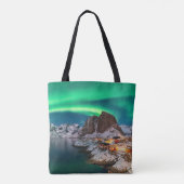 Tote Bag Glace et neige | Northern Lights, Norvège (Dos)