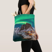 Tote Bag Glace et neige | Northern Lights, Norvège (De près)