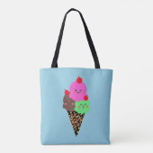 Tote Bag Glace Mignonne - Cône de l'Espace Kawaii (Dos)