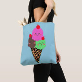 Tote Bag Glace Mignonne - Cône de l'Espace Kawaii (De près)