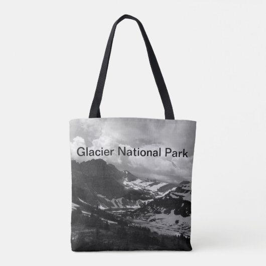 Tote Bag Glacier du lac caché Photo noir et blanc (Dos)