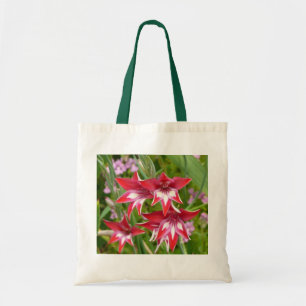 Tote Bag Gladiolas rouge et blanc Botanique d'été