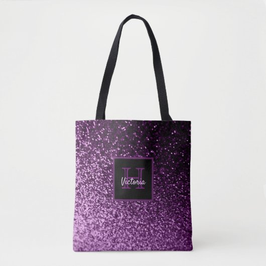Tote Bag Glam à parties scintillant violette brillant girly (Devant)