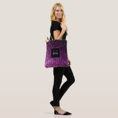 Tote Bag Glam à parties scintillant violette brillant girly (Sur le modèle)