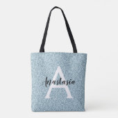 Tote Bag Glam Blue Silver Parties scintillant étincelles No (Dos)