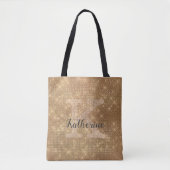 Tote Bag Glam Chic Monogramme Nom de l'étincelle de l'or de (Devant)