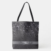 Tote Bag Glam Fille Parties scintillant Noire métallique Pe (Devant)