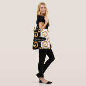 Tote Bag Glam Golden Curs avec Monogramme personnalisé (Sur le modèle)