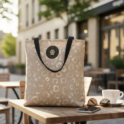Tote Bag Glam Leopard Spot Pattern Safari Gold ID1154