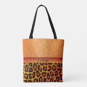 Tote Bag Glam Orange et Gold Leopard (Dos)