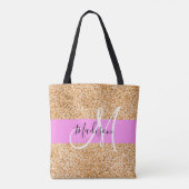 Tote Bag Glam Pink & Copper Parties scintillant étincelles (Dos)
