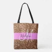 Tote Bag Glam rose et bronze Parties scintillant étincelles (Dos)