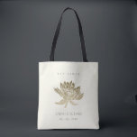 TOTE BAG GLAMOROUS PALE OR BLANC LOTUS ENREGISTRER LA DATE<br><div class="desc">Si vous avez besoin d'une personnalisation ou d'autres éléments correspondants,  n'hésitez pas à me contacter à l'adresse info@yellowfebstudio.com</div>