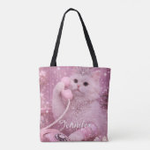 Tote Bag Glamorous Princess Cat Using Telephone             (Dos)