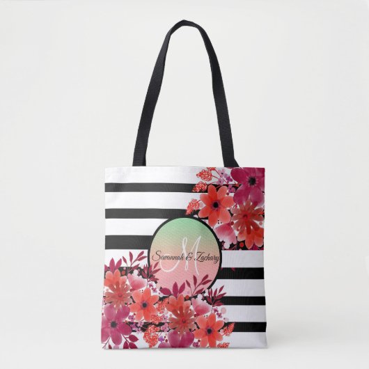 Tote Bag Glamour Chic faux or rayures métalliques (Devant)