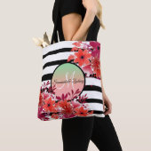 Tote Bag Glamour Chic faux or rayures métalliques (De près)