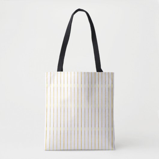 Tote Bag Glamour élégant tendance Moderne Faux Gold Stripes (Devant)