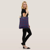 Tote Bag Glenn Clan Tartan Royal Blue Plaid Monogramme (Sur le modèle)