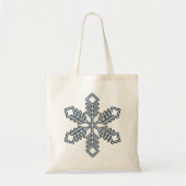 Tote Bag Glitter Snowflake - Baby Blue Branches (Devant)