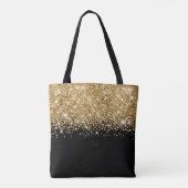 Tote Bag Glitterie Gold et Black Glam Nom (Dos)