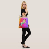 Tote Bag Glittery Rainbow Unicorn Personnalisé (Sur le modèle)