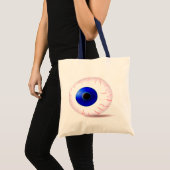 Tote Bag Globe oculaire injecté de sang bleu (Devant (produit))