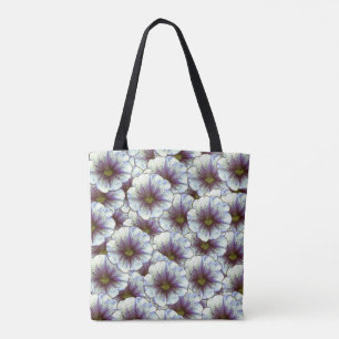 Tote Bag Gloire du matin violet et blanc