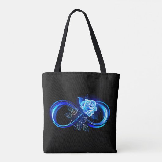 Tote Bag Glowing infinity with blue rose (Dos)