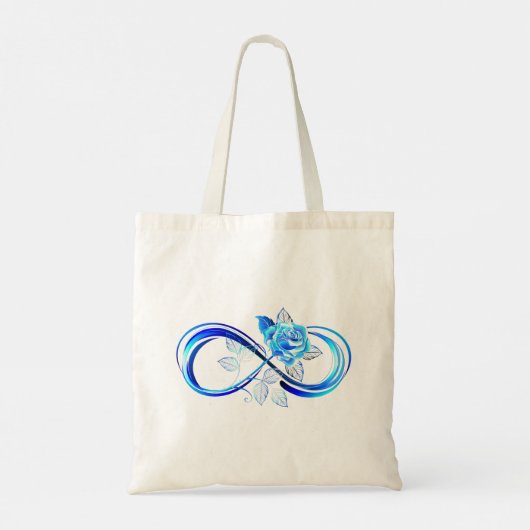 Tote Bag Glowing infinity with blue rose (Dos)