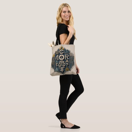 Tote Bag Glyphic Nexus (Sur le modèle)