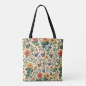 Tote Bag Gnome a flower motif design (Dos)