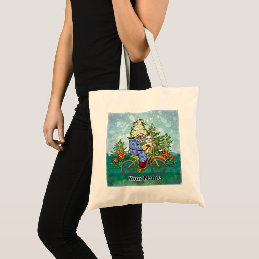 Tote Bag Gnome à vélo (Devant (produit))
