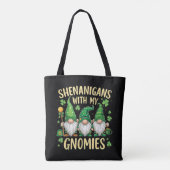 Tote Bag Gnome de la Fête de la Saint-Patrick Chanceux Trèf (Dos)