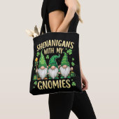 Tote Bag Gnome de la Fête de la Saint-Patrick Chanceux Trèf (De près)