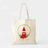 Tote Bag Gnome de Noël mignon sur une couronne d'or (Dos)