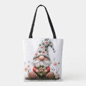 Tote Bag Gnome de printemps floral (Dos)